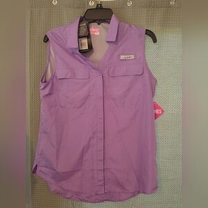 Lavender Sleeveless Button-Up Shirt